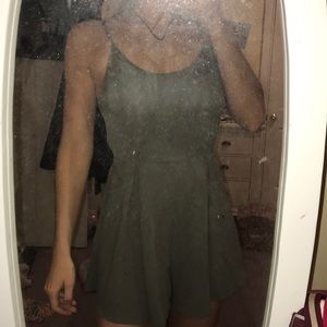 Olive Green Spaghetti Strap Romper